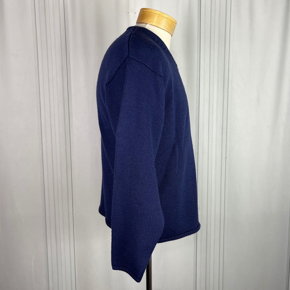 Vintage 90's - Old‎ Navy - V Neck Long Sleeve Wool Blend Knit Sweater - Navy -S - Picture 7 of 13